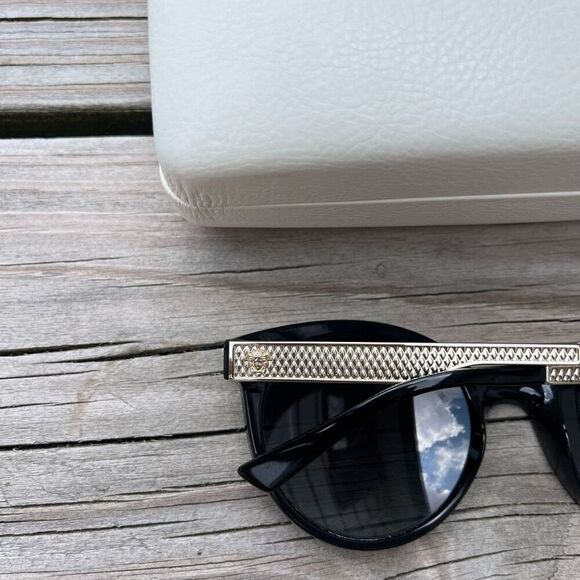 Versace Black & Gold/ Grey MOD 4330 Round Sunglasses - Picture 4 of 6